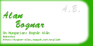 alan bognar business card